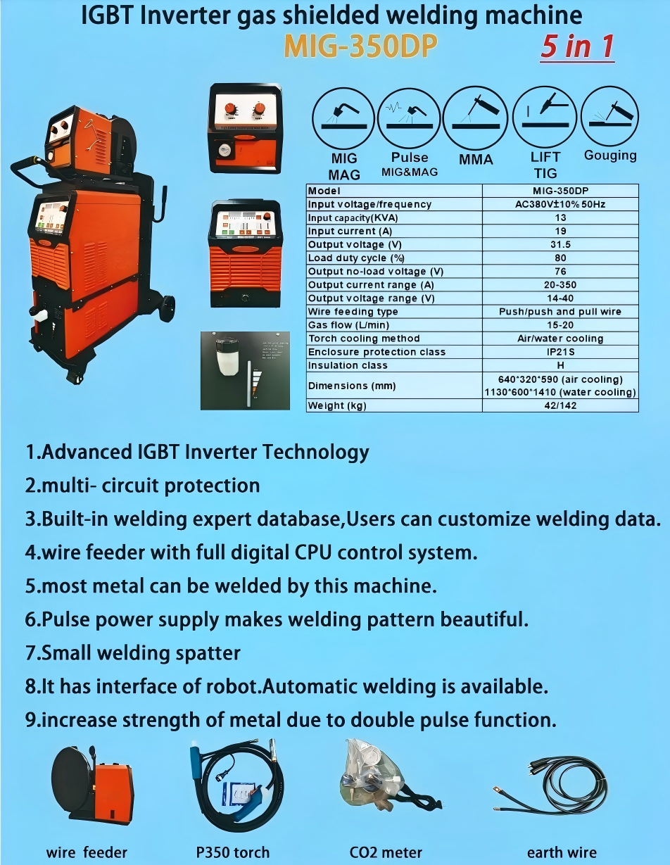 High-Speed ​​Dual-Pulse Gas-Shielded Welding Machine MIG-350DPII / MIG-500DPII